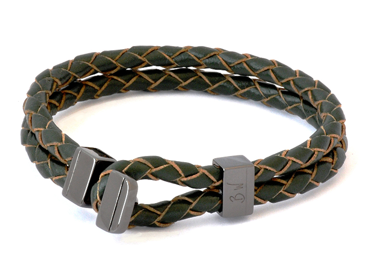 Boatyard Leather Bracelet - Green bracelet for men