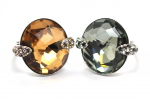 Cocoon Rings The Cocoon rings are available in champagne and black diamond.